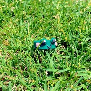 Cute green poly clay frog ring🐸